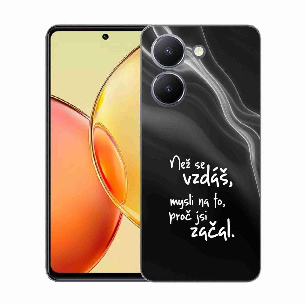 Gelový kryt mmCase na Vivo Y36 - citát 2 černé pozadí