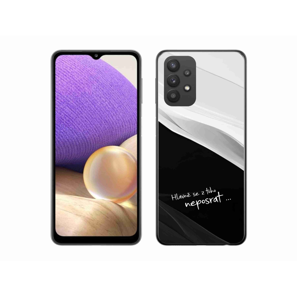 Gelový kryt mmCase na Samsung Galaxy A32 5G - vtipný text 13 černobílé pozadí