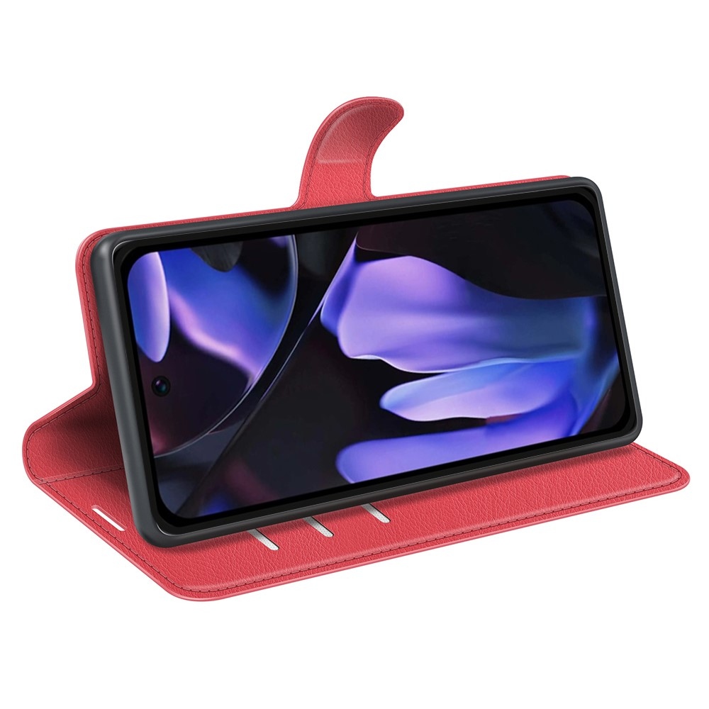 Litchi knížkové pouzdro na Google Pixel 9a - červené