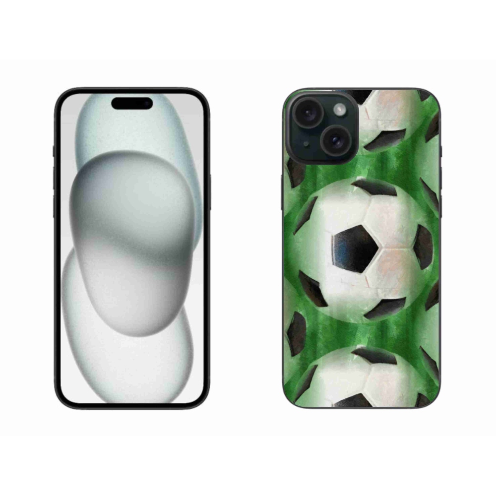 Gelový kryt mmCase na iPhone 15 Plus - fotbalový míč