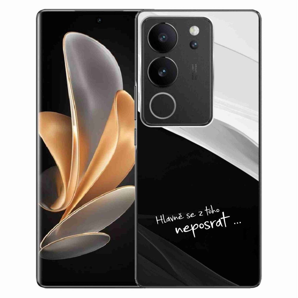 Gelový kryt mmCase na Vivo V29 5G - vtipný text 13 černobílé pozadí