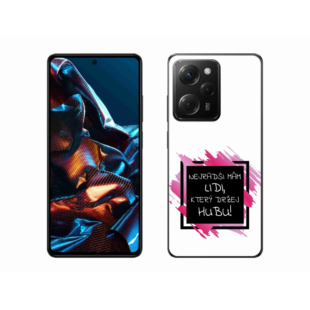 Gelový kryt mmCase na Xiaomi Poco X5 Pro 5G - vtipný text 7 černobílé pozadí