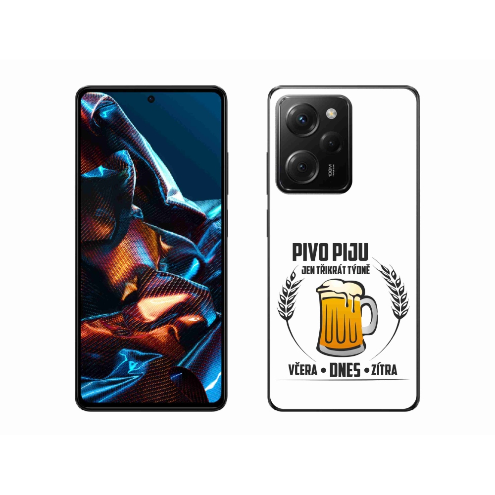 Gelový kryt mmCase na Xiaomi Poco X5 Pro 5G - pivní motiv bílé pozadí