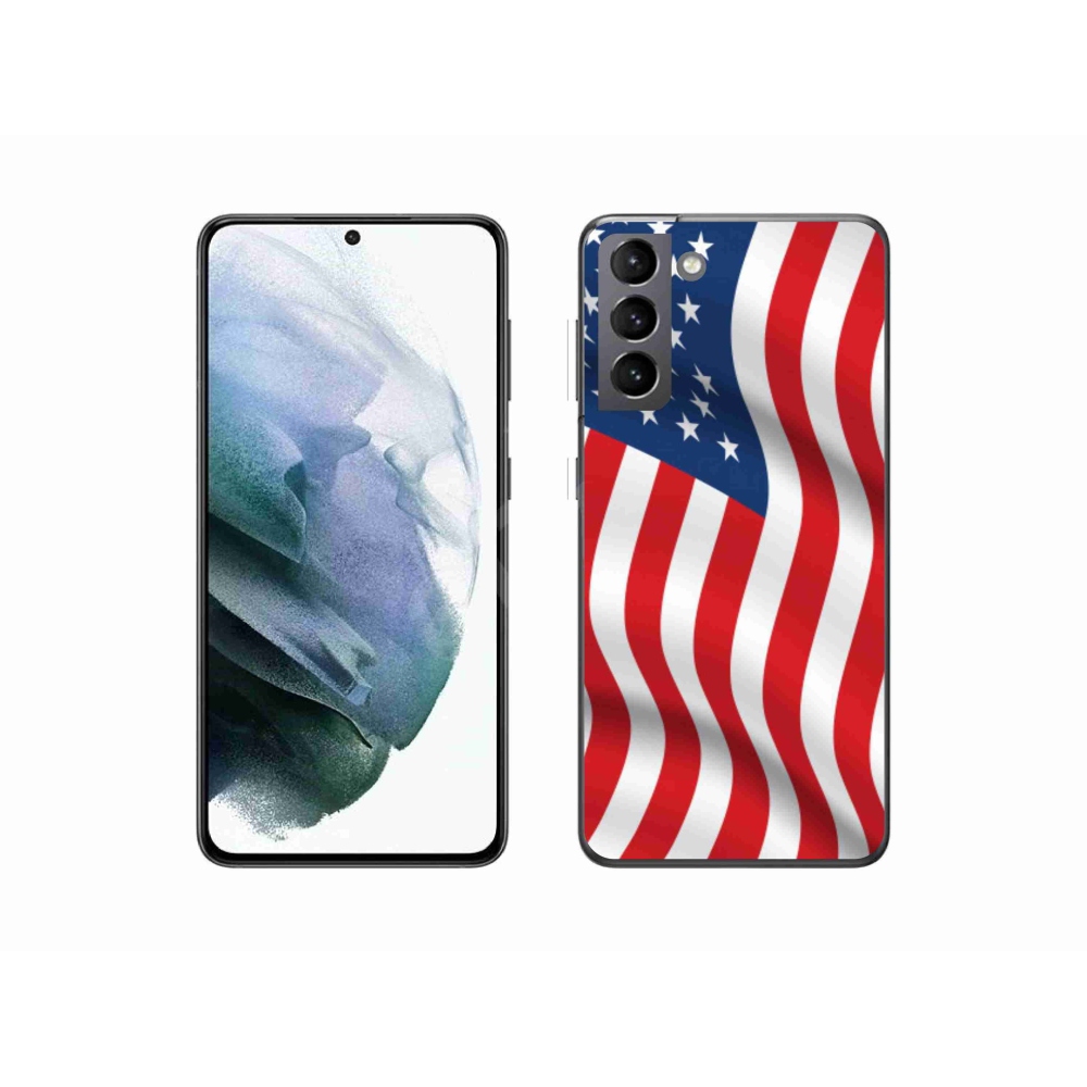Gelový kryt mmCase na mobil Samsung Galaxy S21 - USA vlajka
