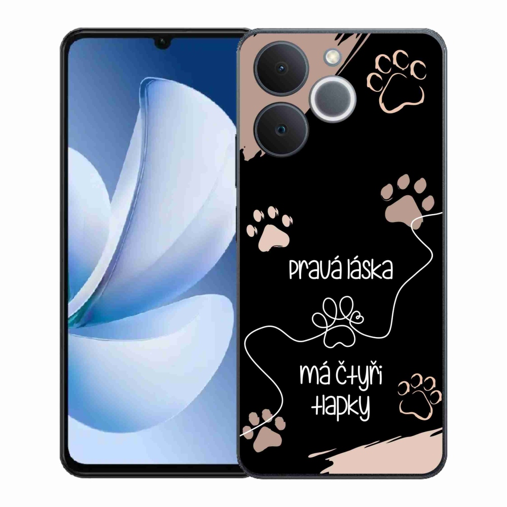 Gelový kryt mmCase na Realme Note 70T - psí motiv 1 černé pozadí