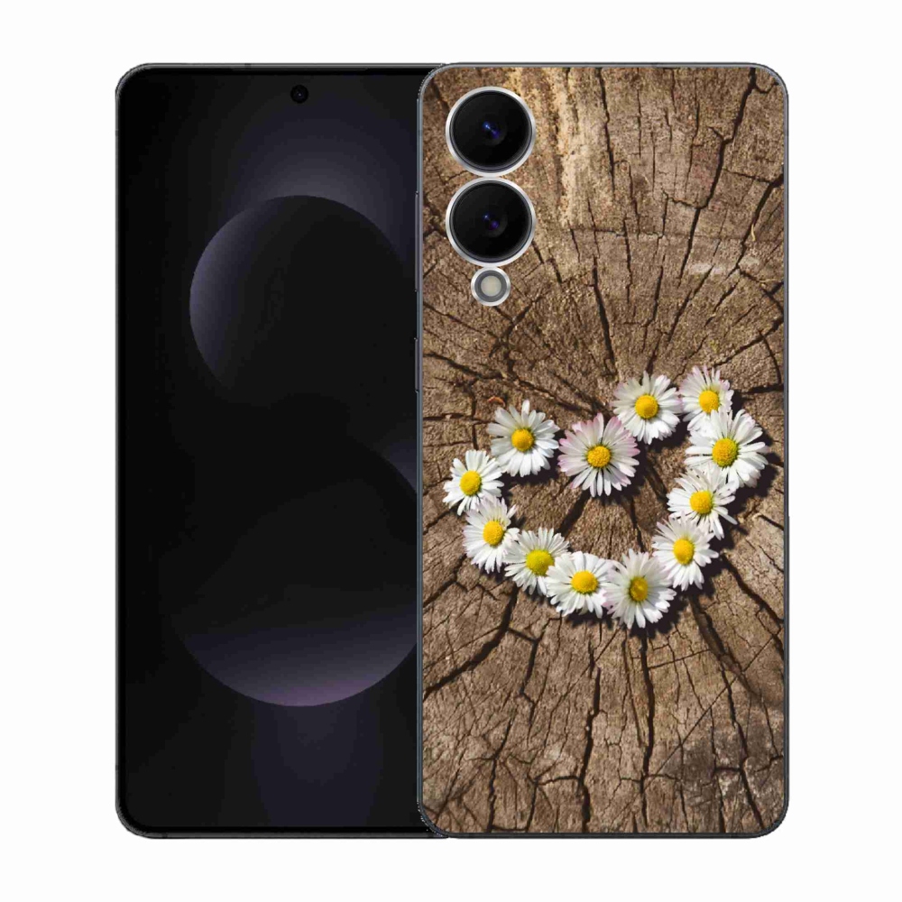 Gelový kryt mmCase na Samsung Galaxy S25 Edge - srdce z kopretin