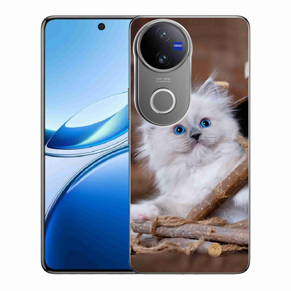 Gelový kryt mmCase na Vivo V50 5G - bílé kotě