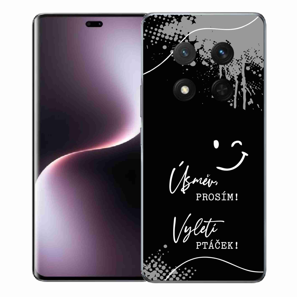 Gelový kryt mmCase na Honor Magic 7 Lite 5G - vtipný text 4 černé pozadí