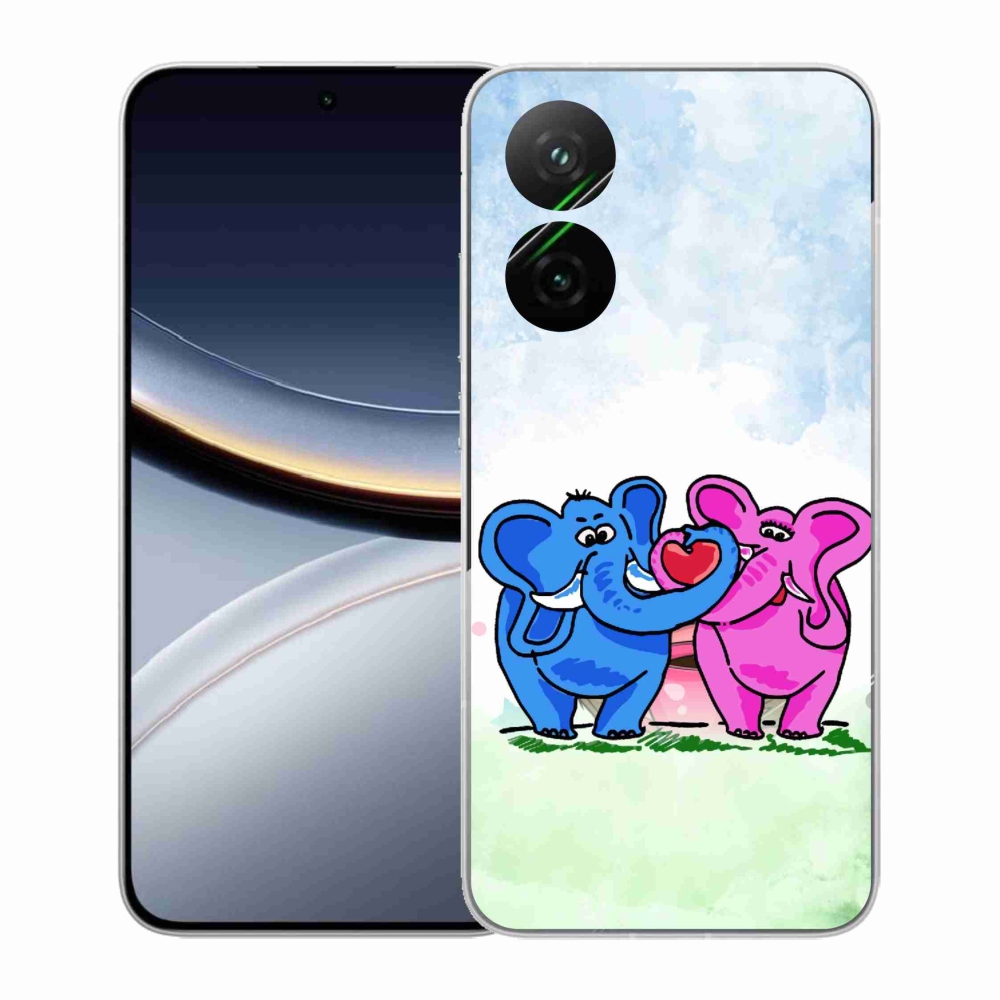 Gelový kryt mmCase na Xiaomi Poco F7 5G - zamilovaní sloni