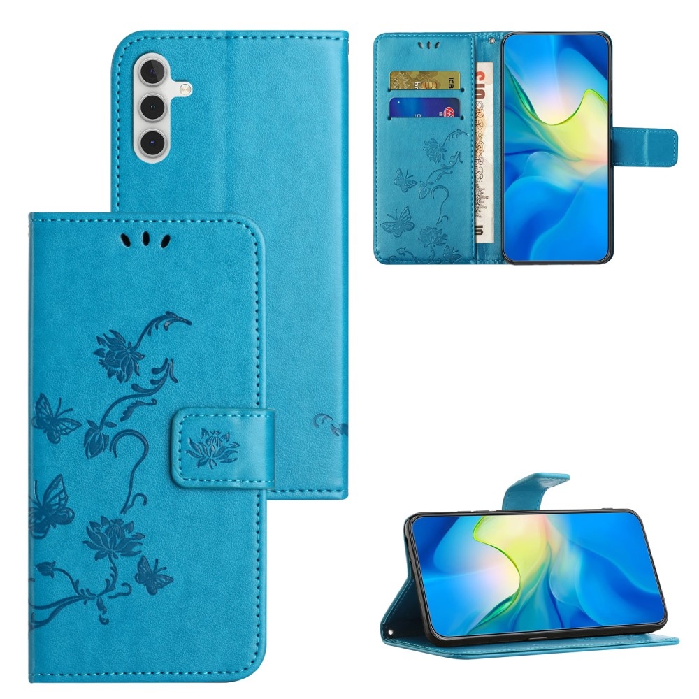Flower knížkové pouzdro na Samsung Galaxy A05s - modré