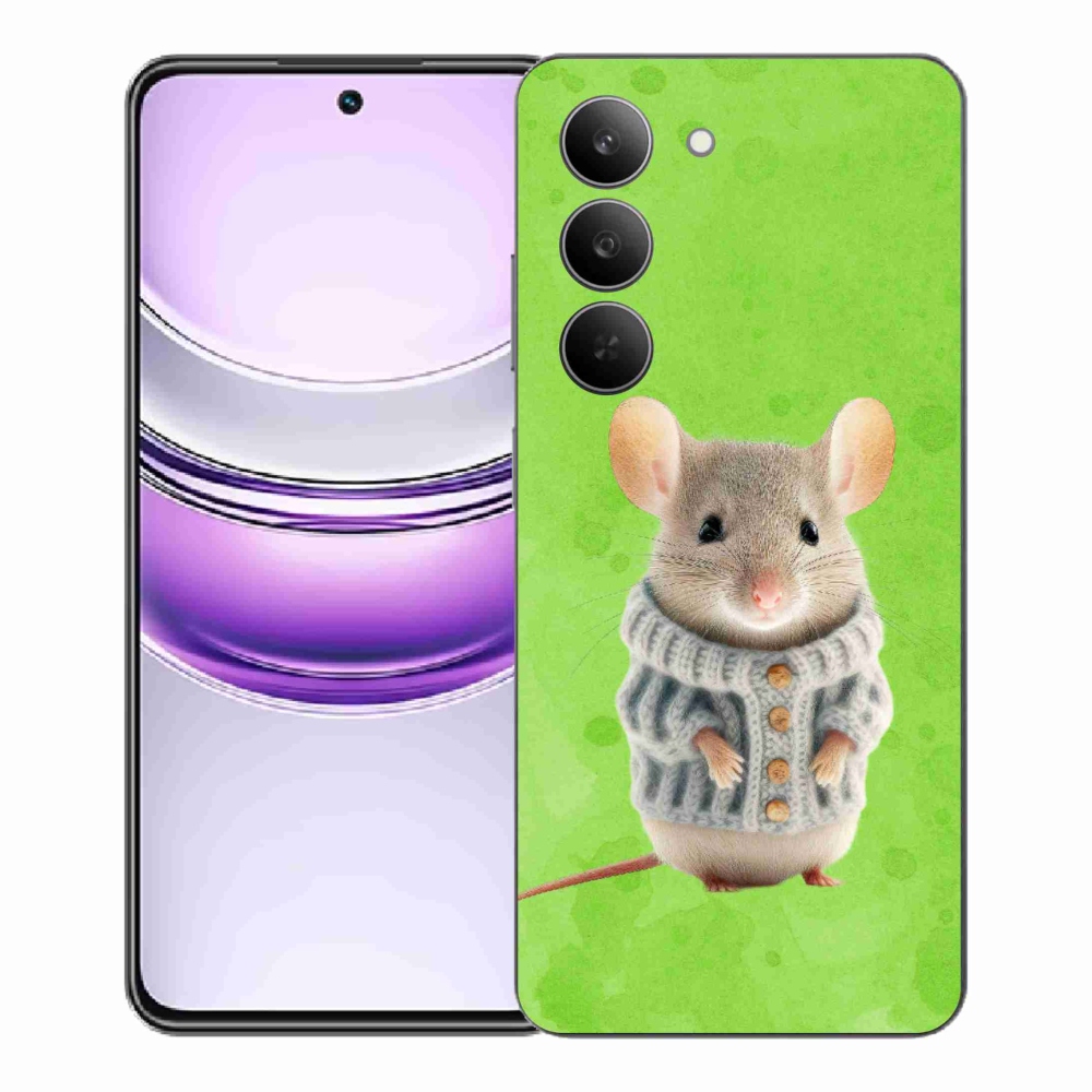 Gelový kryt mmCase na Realme 14x 5G - myška ve svetru