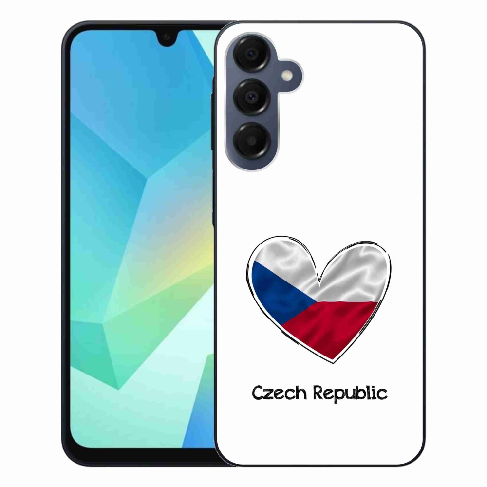 Gelový kryt mmCase na Samsung Galaxy A16 4G/5G - vlajka srdce bílé pozadí