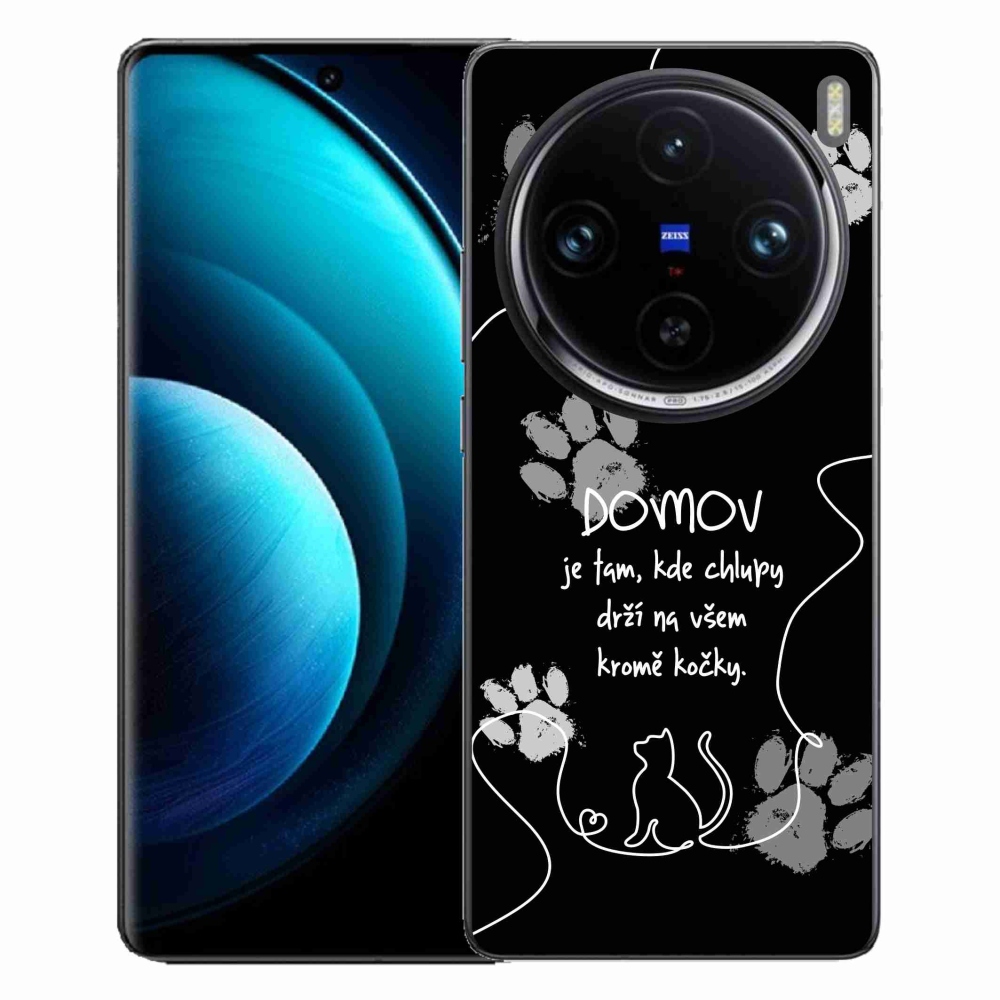 Gelový kryt mmCase na Vivo X100 Pro 5G - kočičí motiv černé pozadí