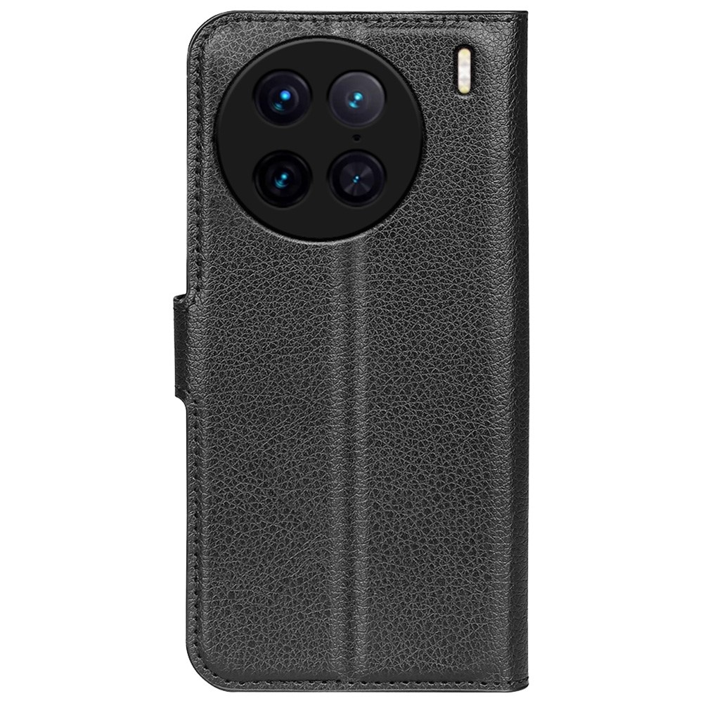 Litchi knížkové pouzdro na Vivo X90 Pro - černé