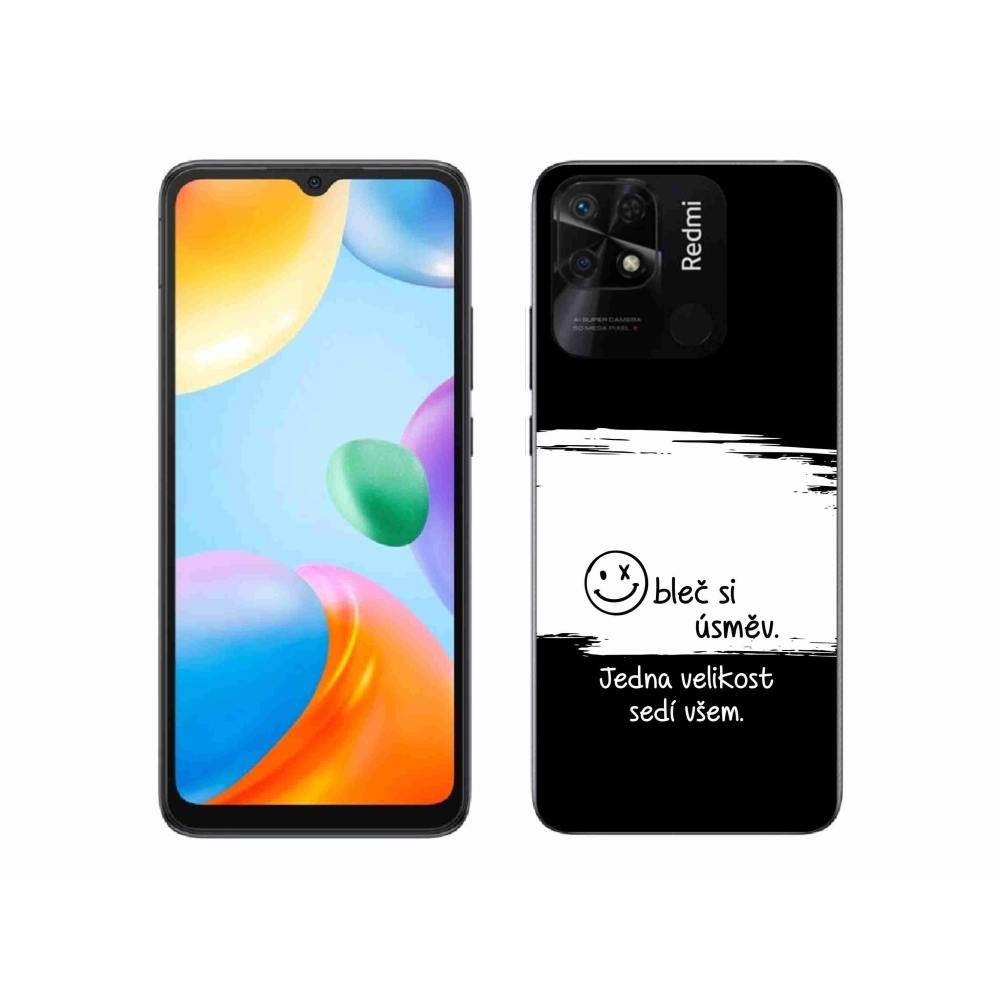 Gelový kryt mmCase na Xiaomi Redmi 10C - vtipný text 8 bíločerné pozadí