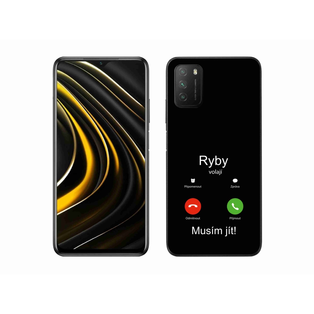 Gelový kryt mmCase na Xiaomi Poco M3 - ryby volají černé pozadí
