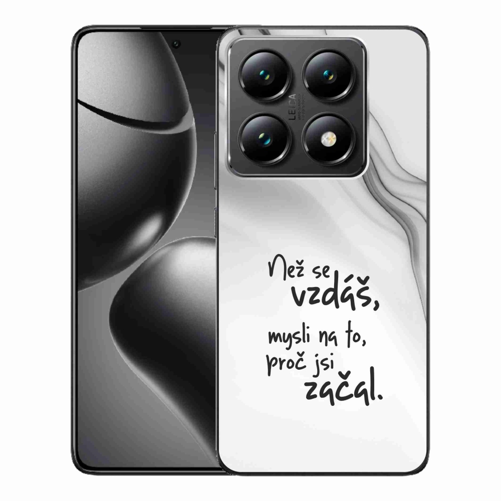Gelový kryt mmCase na Xiaomi 14T Pro - citát 2 bílé pozadí