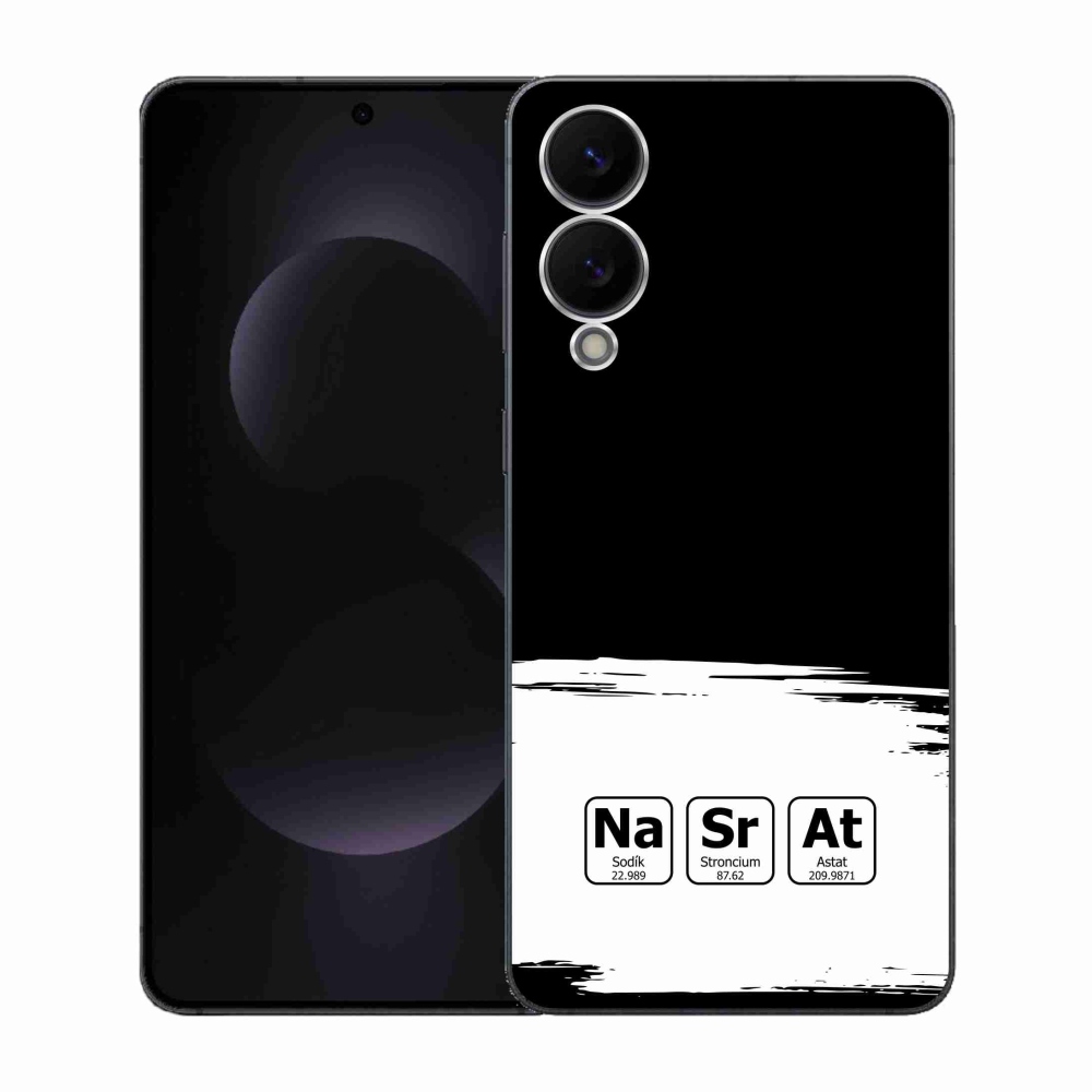 Gelový kryt mmCase na Samsung Galaxy S25 Edge - chemické prvky bíločerné pozadí