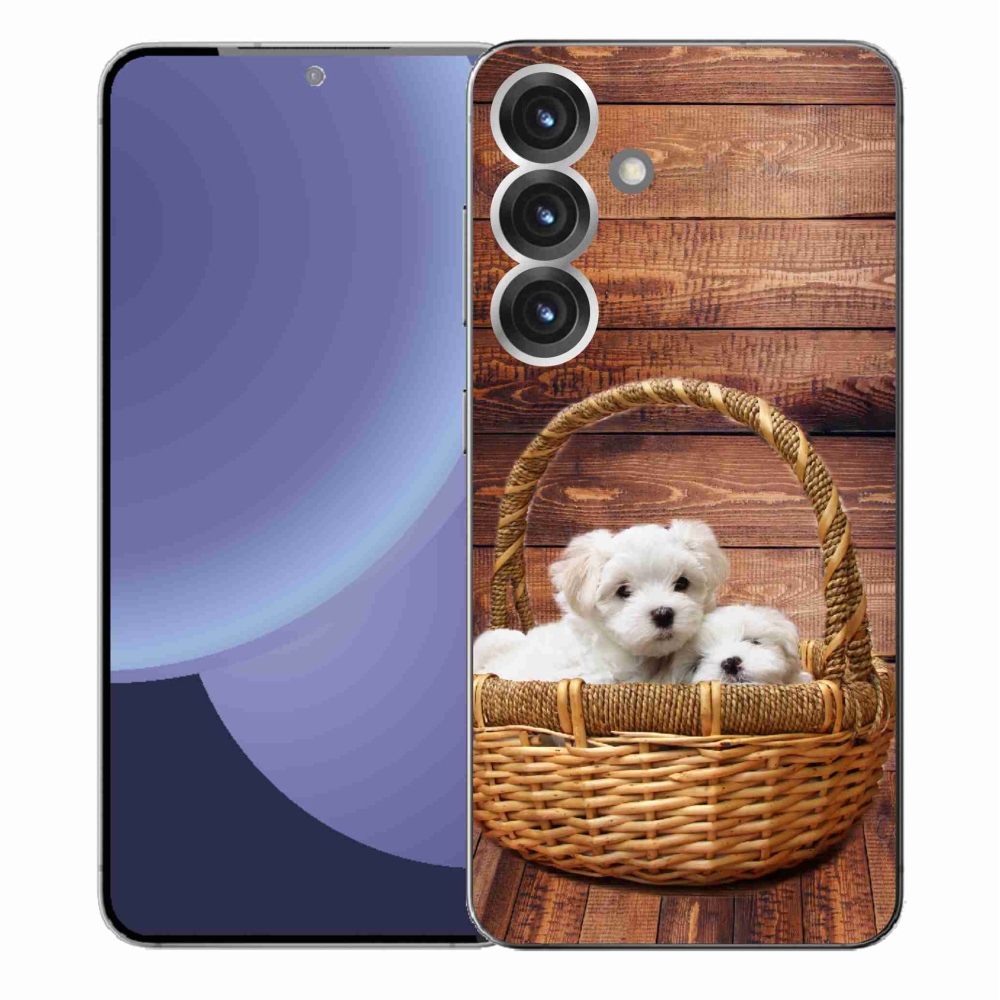 Gelový kryt mmCase na Samsung Galaxy S25+ - štěňátka