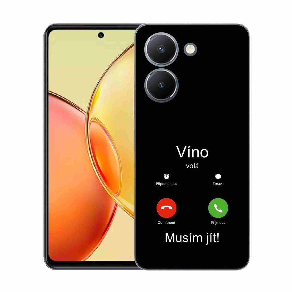 Gelový kryt mmCase na Vivo Y36 - víno volá černé pozadí