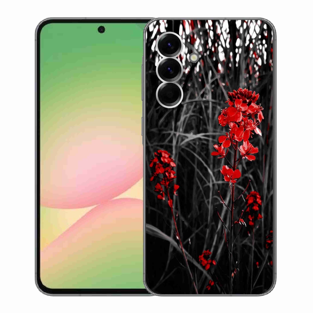 Gelový kryt mmCase na Samsung Galaxy A56 5G - červená rostlina