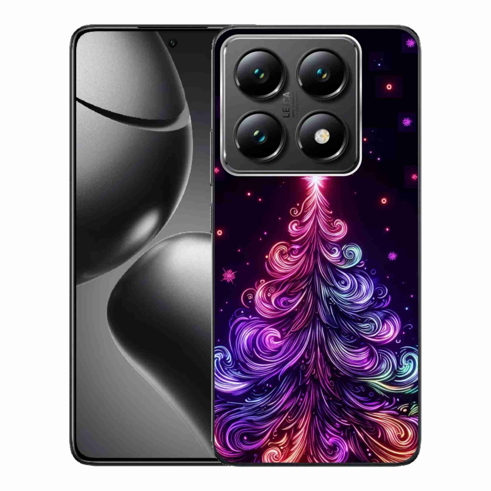 Gelový kryt mmCase na Xiaomi 14T Pro - neonový vánoční stromek 1