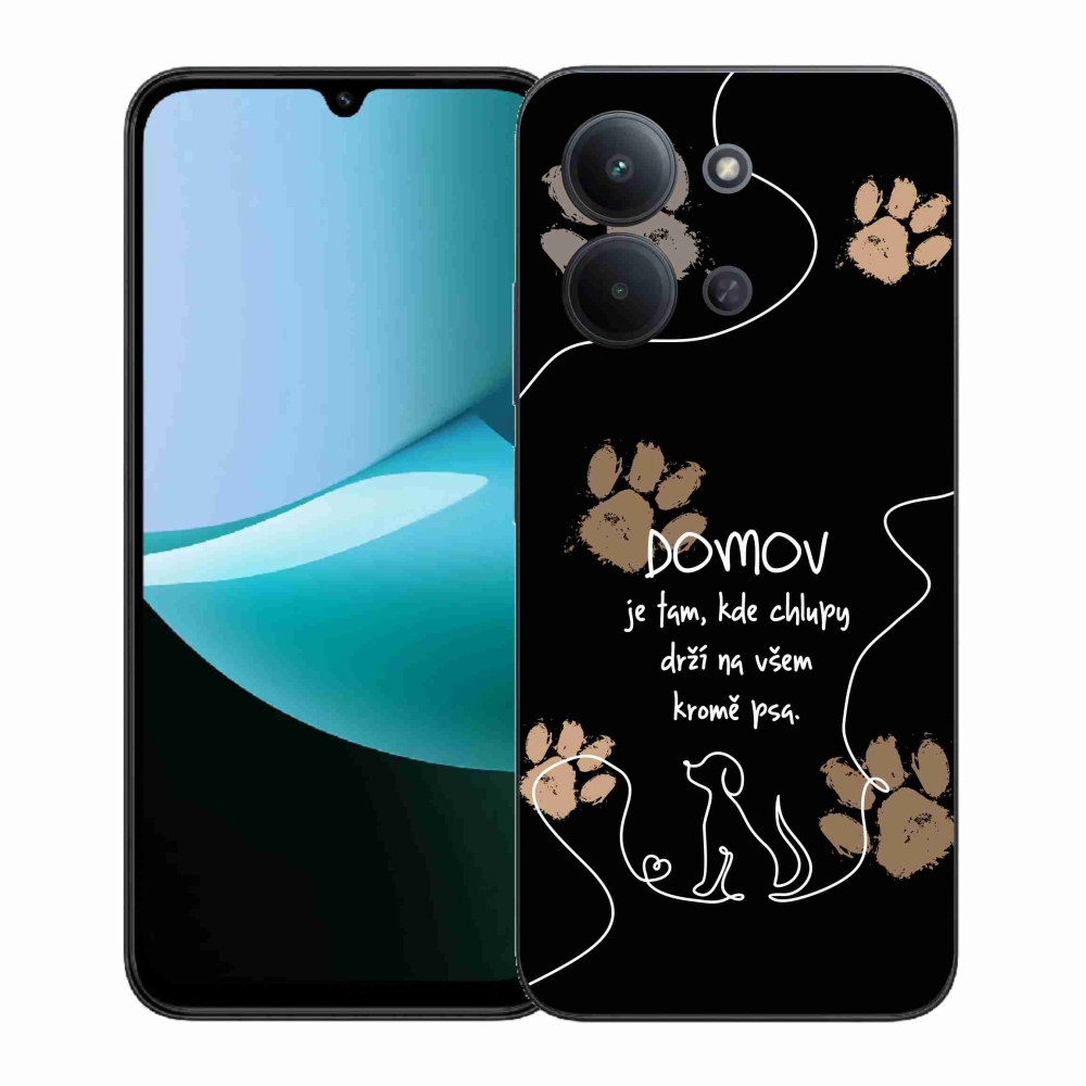 Gelový kryt mmCase na Xiaomi Redmi 15C 4G (171mm)/Poco C85 4G (171mm) - psí motiv černé pozadí