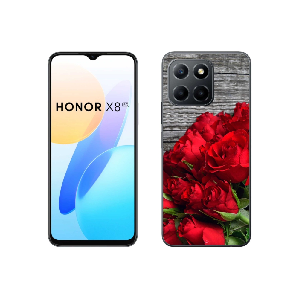 Gelový kryt mmCase na Honor X8 5G/70 Lite 5G - červené růže