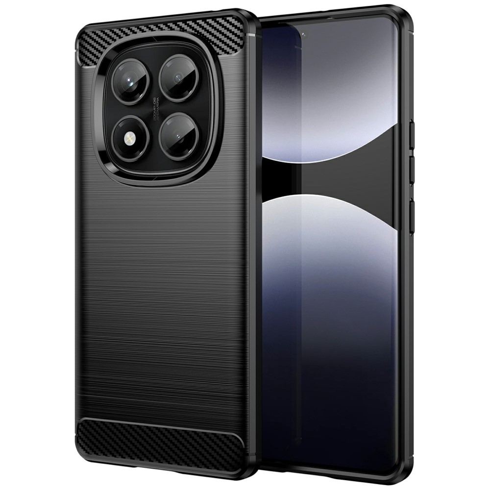 Carbon odolný gelový obal na Xiaomi Redmi Note 14 Pro - černý
