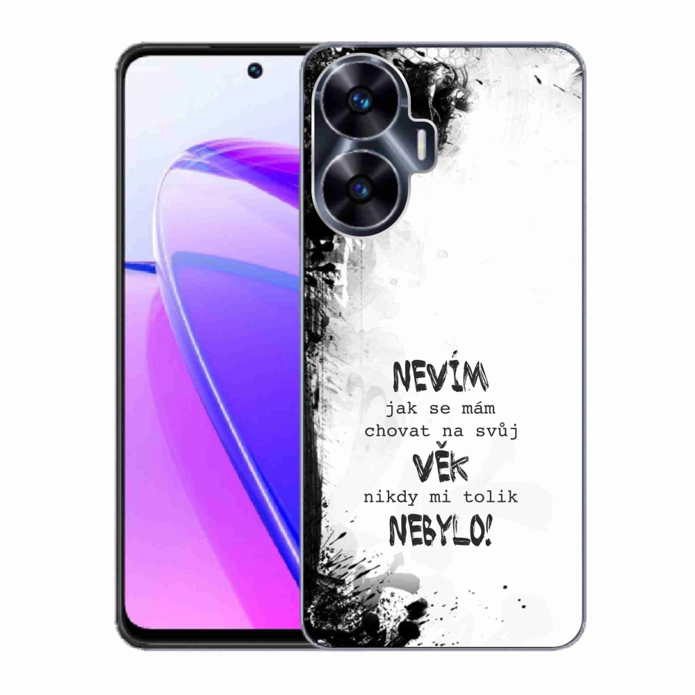 Gelový kryt mmCase na Realme C55 - vtipný text 14 bílé pozadí