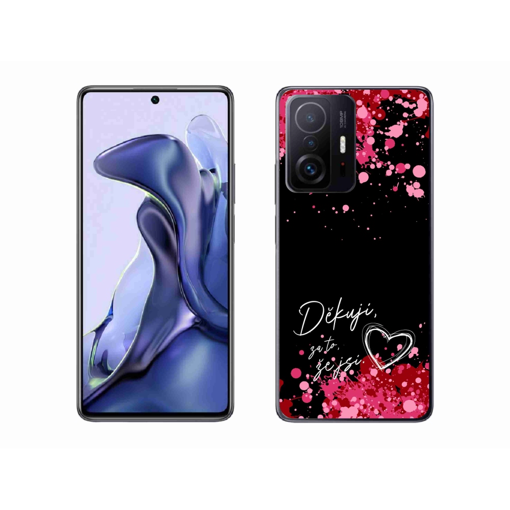 Gelový kryt mmCase na Xiaomi 11T - zamilovaný text 2 černé pozadí
