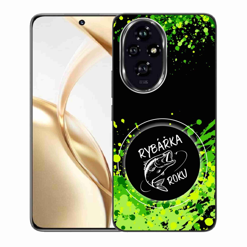 Gelový kryt mmCase na Honor 200 5G - rybářka roku černé pozadí