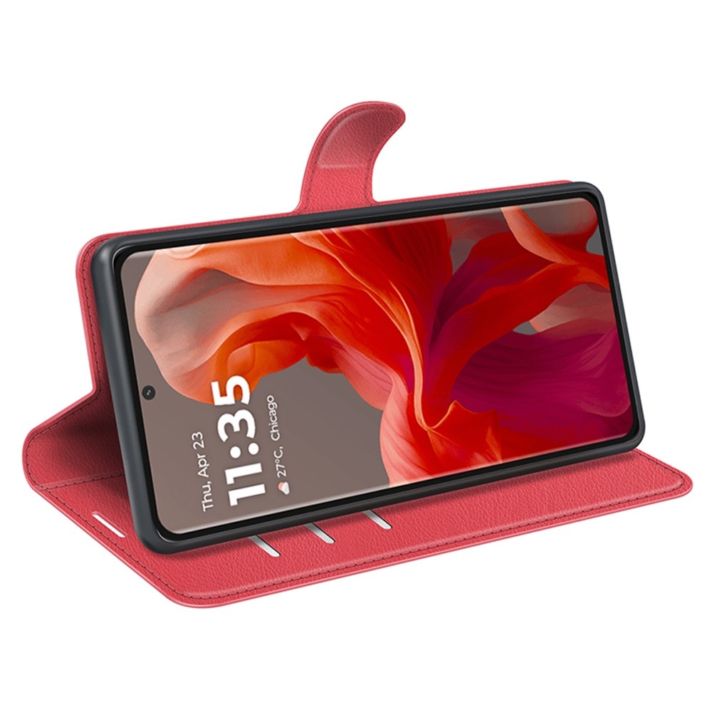 Litchi knížkové pouzdro na Motorola Moto G85 5G - červené