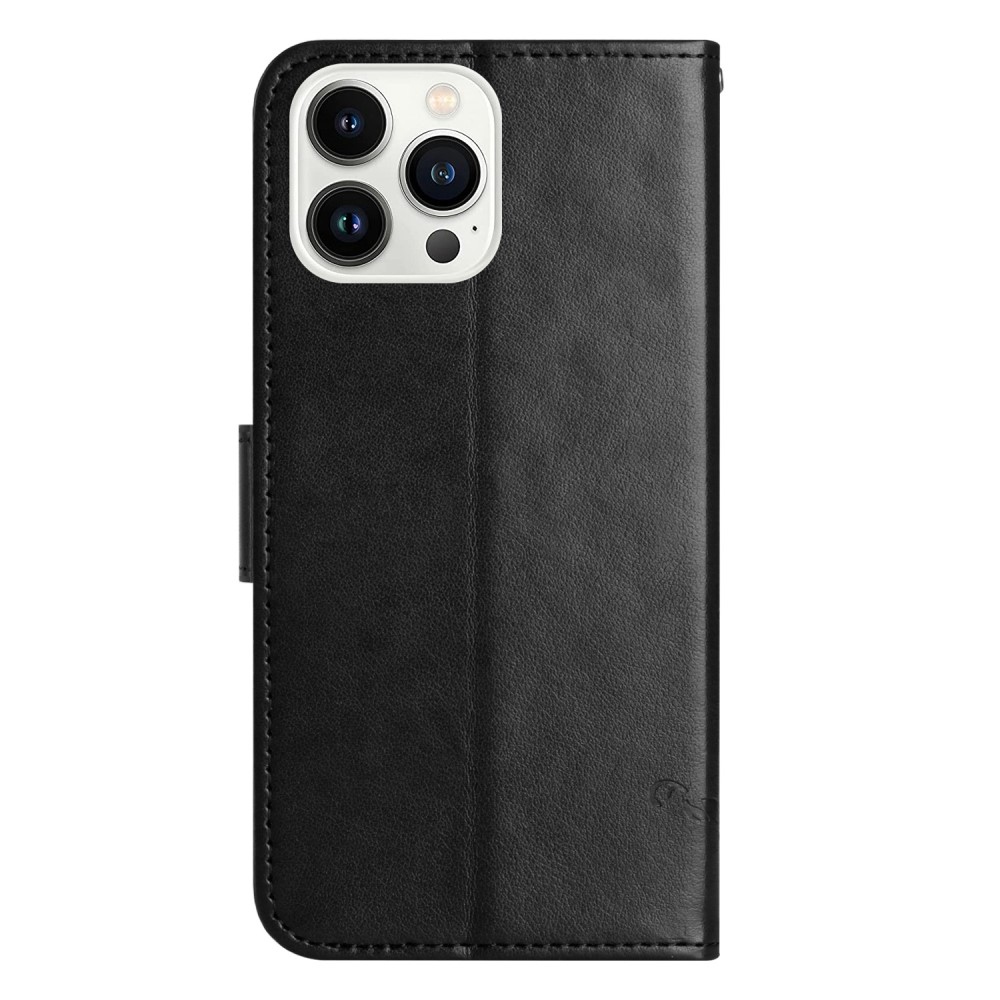 Flower knížkové pouzdro na iPhone 16 Pro Max - černé