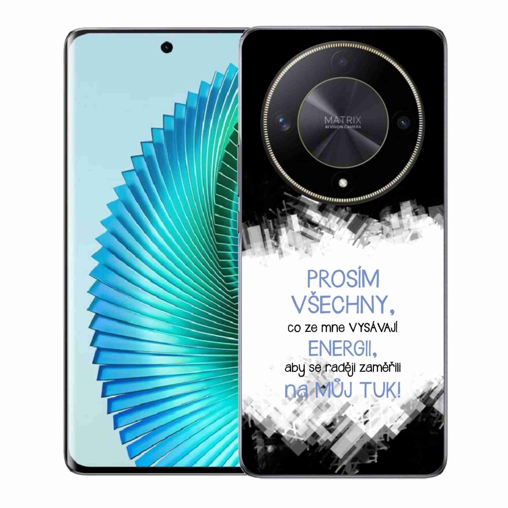 Gelový kryt mmCase na Honor Magic 6 Lite 5G - vtipný text 1 modrý