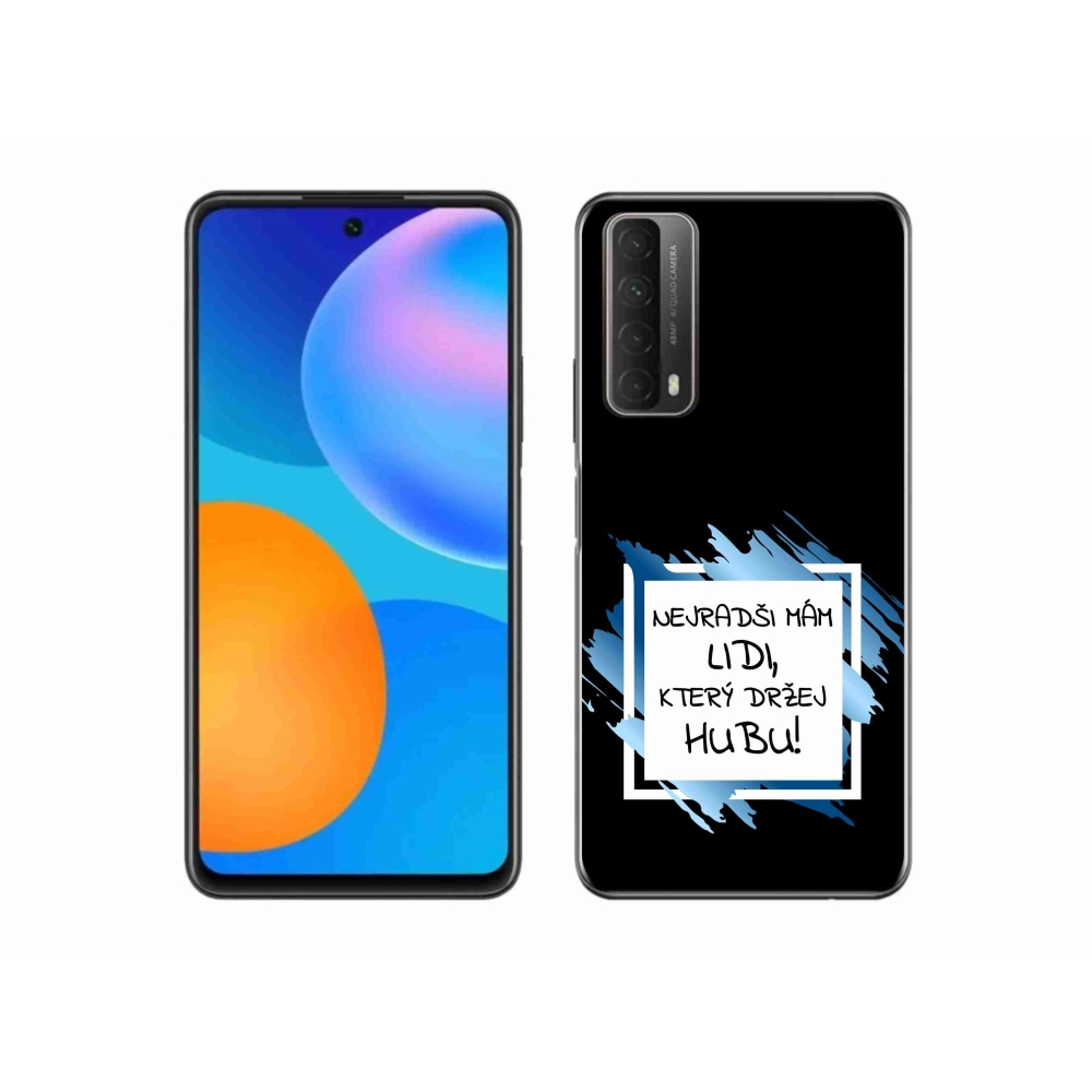 Gelový kryt mmCase na Huawei P Smart (2021) - vtipný text 7 bíločerné pozadí