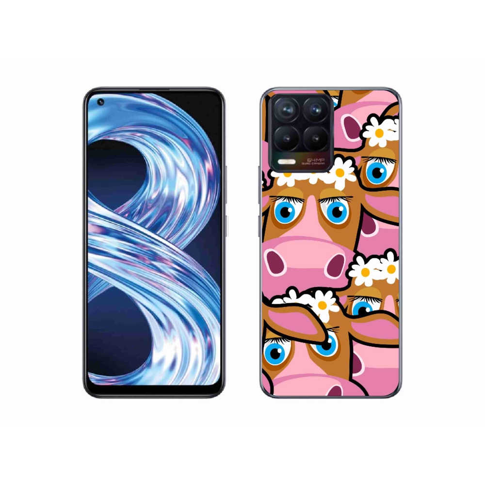 Gelový kryt mmCase na Realme 8 Pro - kreslené kravičky
