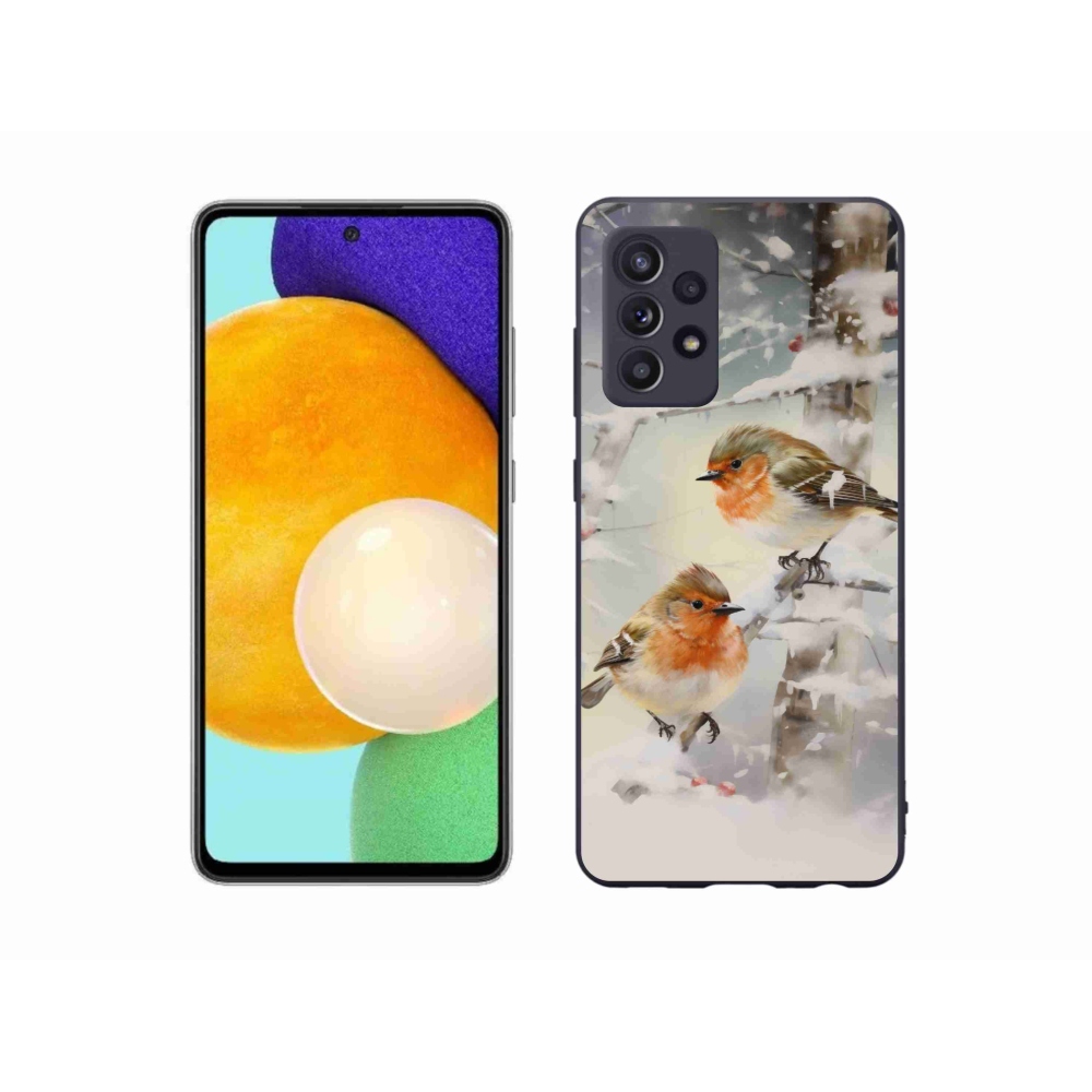 Gelový kryt mmCase na Samsung Galaxy A52/A52 5G - ptáčci v zimě