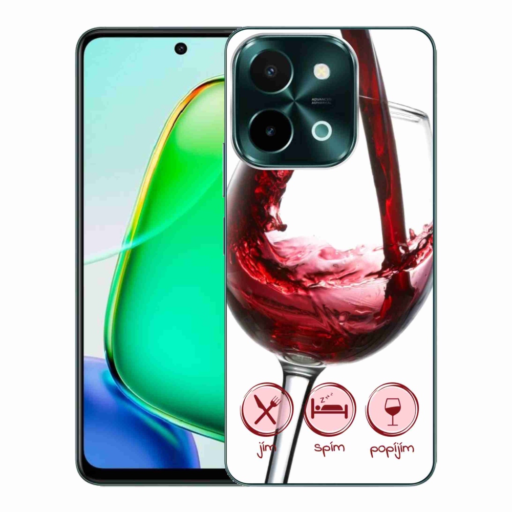 Gelový obal mmCase na Vivo Y28 - sklenička vína červené