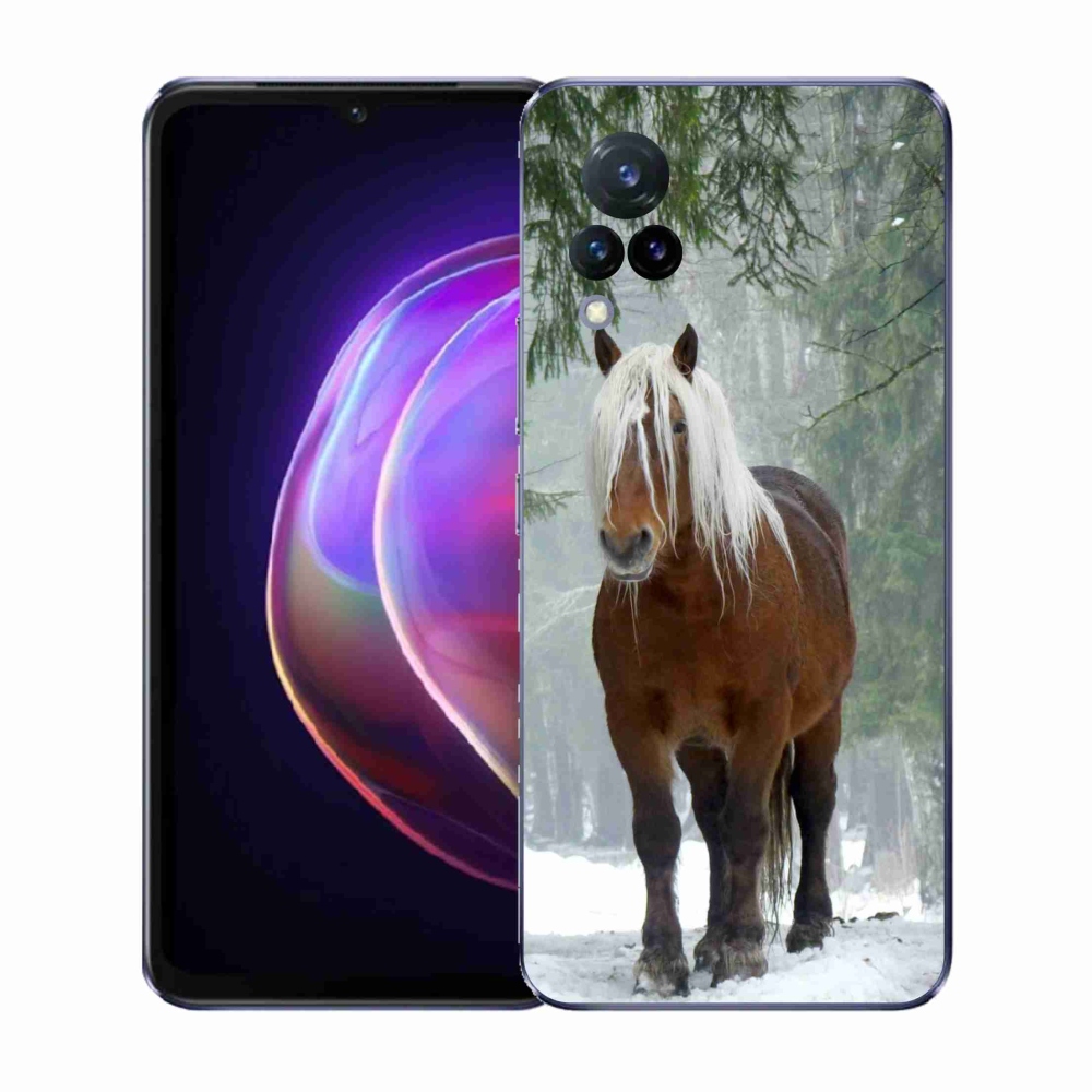 Gelový kryt mmCase na Vivo V21 4G/5G - kůň v lese