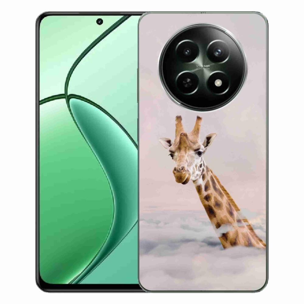 Gelový kryt mmCase na Realme 12 5G/12x 5G - žirafa v oblacích