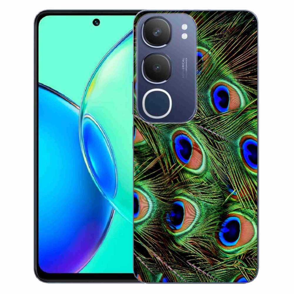 Gelový kryt mmCase na Vivo Y19s - paví peří