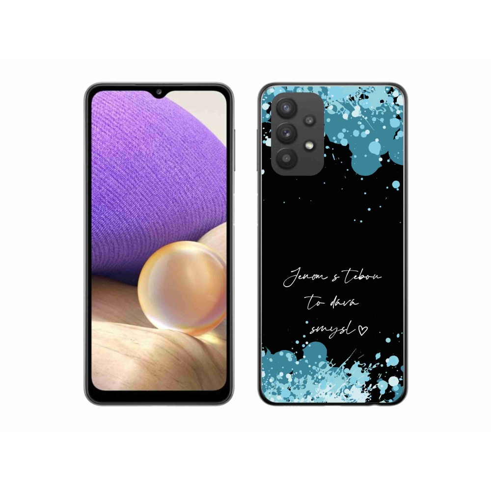 Gelový kryt mmCase na Samsung Galaxy A32 5G - zamilovaný text černé pozadí