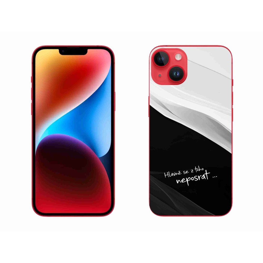 Gelový kryt mmCase na iPhone 14 Plus - vtipný text 13 černobílé pozadí