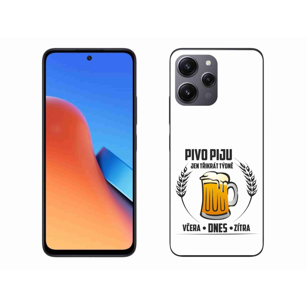 Gelový kryt mmCase na Xiaomi Redmi 12 - pivní motiv bílé pozadí