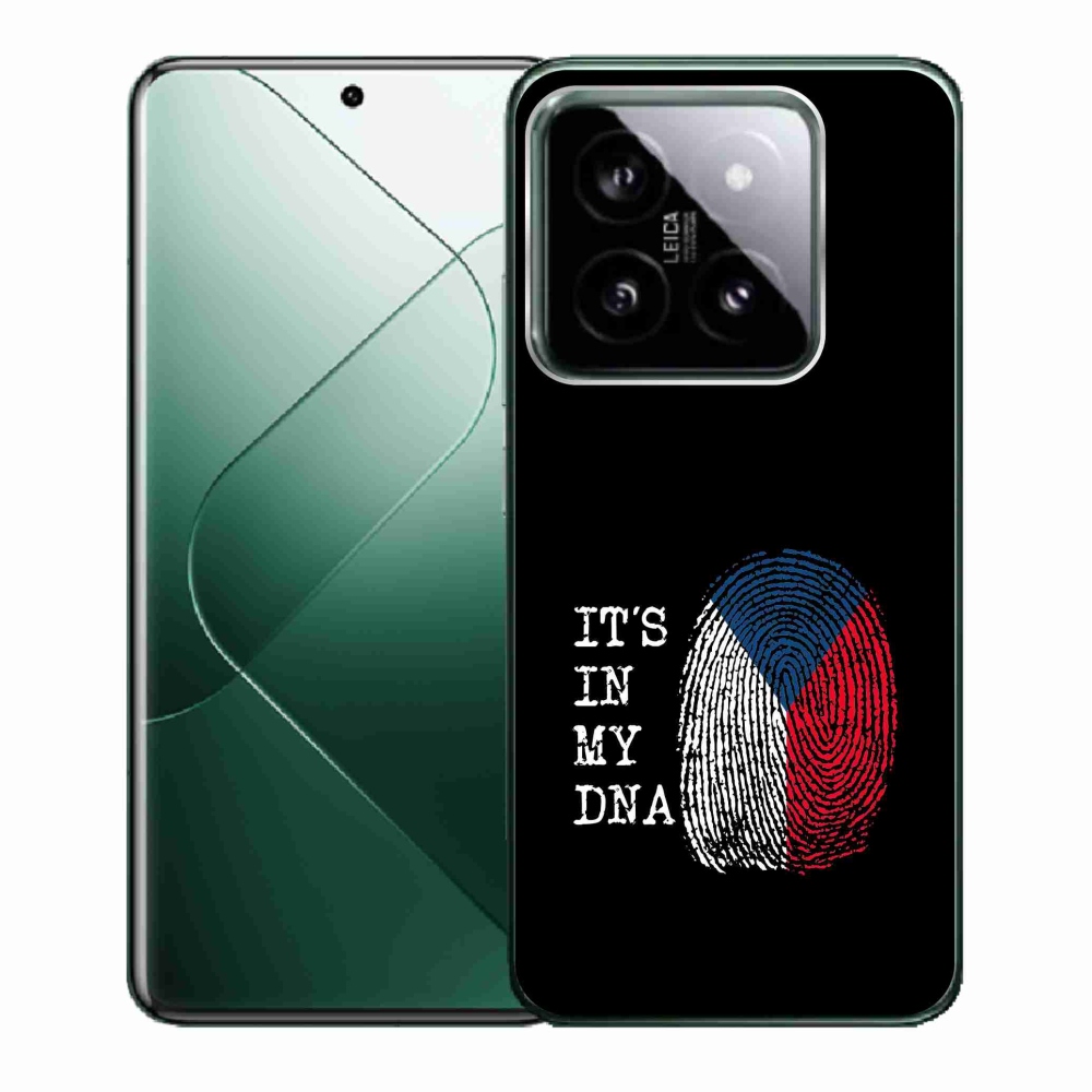Gelový kryt mmCase na Xiaomi 14 - vlajka otisk prstu černé pozadí