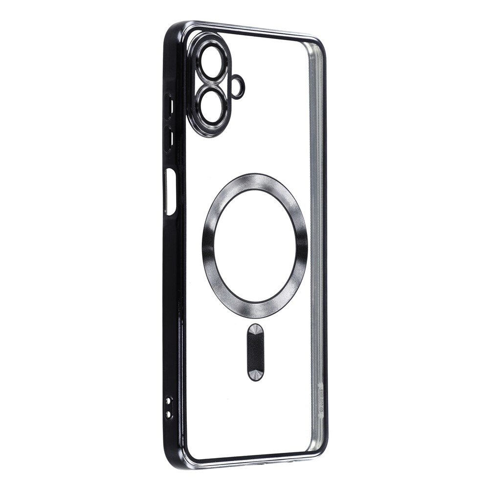 Clear obal s ochranou fotoaparátu a podporou MagSafe na Samsung Galaxy A07 4G - černý