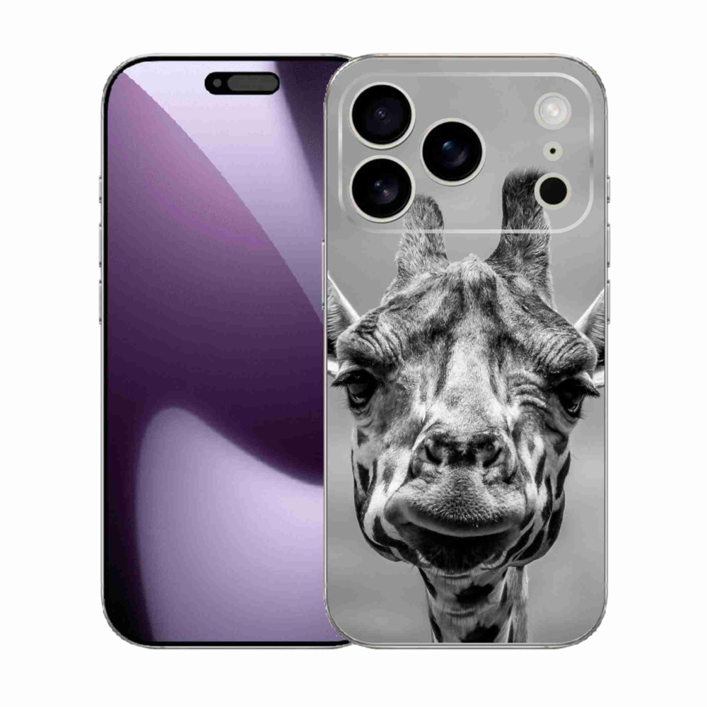 Gelový kryt mmCase na iPhone 17 Pro - černobílá žirafa