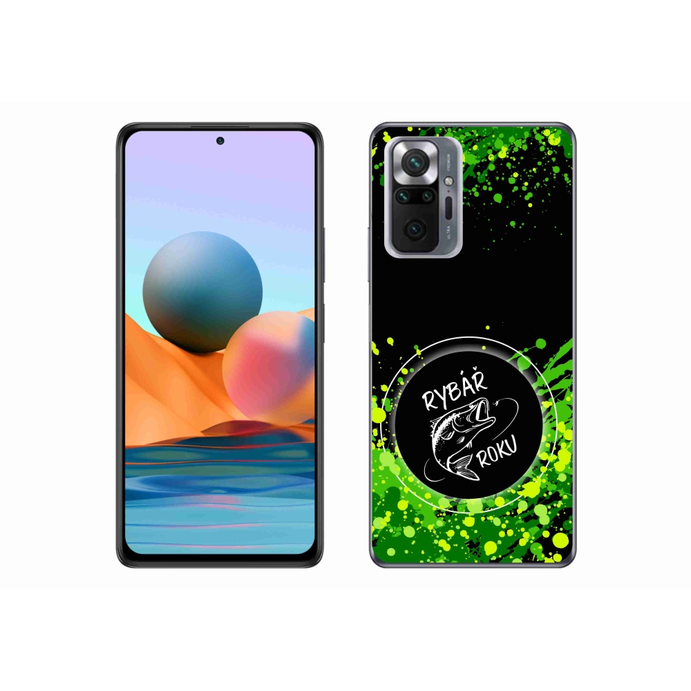 Gelový kryt mmCase na Xiaomi Redmi Note 10 Pro - rybář roku černé pozadí