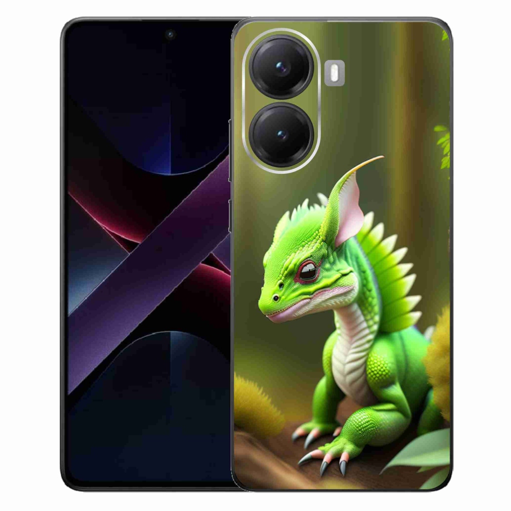 Gelový kryt mmCase na Xiaomi Poco X7 Pro 5G - zelený dráček